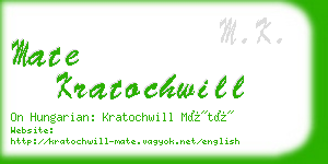 mate kratochwill business card